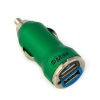 GTMax Green 2-Port USB Car Charger Adapter 2A for Cell Phone, Smartphone, iPhone