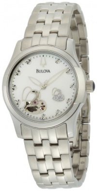 Bulova Women's 96P114 Automatic and Mechanical Diamond Mother-Of-Pearl Dial Watch