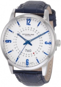 Stuhrling Original Men's 345.3315C16 Classic Jupiter Swiss Quartz Day and Date Blue Watch