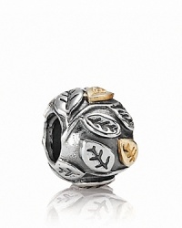 PANDORA's sterling silver tree of life charm features fabulous foliage in 14K gold.