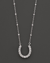 Diamond and 14K White Gold Horseshoe Pendant Necklace, .25 ct. t.w., 18