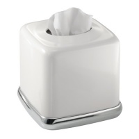 InterDesign York Boutique Box 2, White/ Chrome