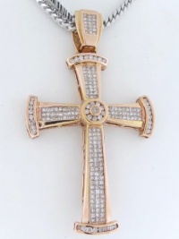 14k Rose Gold / Designer Cross Charm Pendant / 2.75ctw Diamonds 22.2 Grams SVP-3620Y