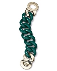 MARC BY MARC JACOBS super sizes its signature chain link bracelet. Boldly hued and accented by a turnlock closure, this piece is going to be big.