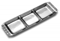 Wilton Armetale Reggae 19-1/2-Inch Rectangular Three-Section Divided Serving Tray