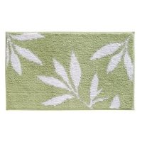 InterDesign Design Leaves Rug, Green/White, 34 Inch X 21 Inch