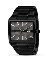 Accent an urban look with Armani Exchange's matte-black chronograph. Wear this edgy square-shaped piece to put your personal stamp on strict tailoring.