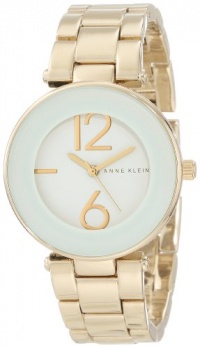 Anne Klein Women's AK/1074WTGB White Dial Gold Tone Bracelet Watch