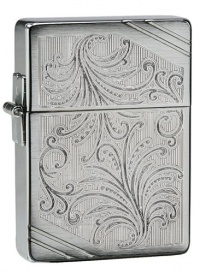 Zippo 1935 Luxury Brush Chrome Lighter, Silver, 5 1/2 x 3 1/2cm