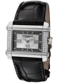 Women's Actor White Diamond (0.31 ctw) White MOP & Grey Dial Black Crocodile