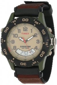 Timex Men's T45181 Expedition Analog-Digital Chrono Alarm Timer Brown Nylon Strap Watch