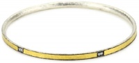 GURHAN Lancelot Thin Dark or White Silver with Gold and Diamond Bangle Bracelet