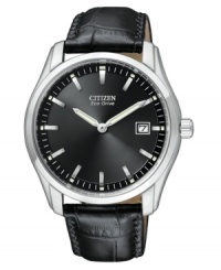 Clean watch design makes a stunning impact in black-on-black, by Citizen.