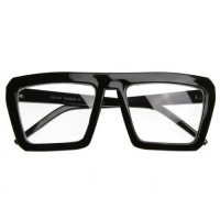 Fashion Frame Flat Top Blaster Frame Wayfarers Style Eyewear Clear Lens Glasses