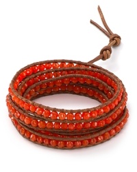 Chan Luu Five Wrap Neon Orange Beaded Bracelet