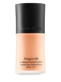 Armani's latest foundation features ten shades of a smoothing and firming fluid foundation with SPF 20.The Armani unique Stretching Micro-fil™ technology drapes the face with an ultrafine micro-lifting matrix. This elastic matrix seals in a high concentration of exclusive emollients and velvet filters that immediately stretch, soften and firm the skin surface. 