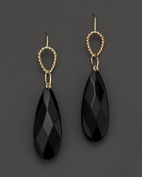 Faceted onyx adds rich texture to 14K yellow gold.