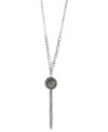 Have yourself a ball. This necklace from Lucky Brand is crafted from silver-tone mixed metal with a glass pave ball pendant trailing a stylish tassel. Approximate length: 30 inches + 2-inch extender.