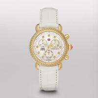 MICHELE Signature CSX-36 Diamond Gold, Diamond Dial White Alligator