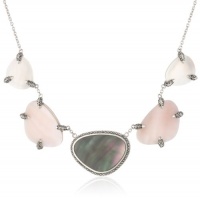 Judith Jack Kauai Sterling Silver, Marcasite and Mother of Pearl Frontal Necklace, 18