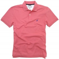 Nautica Mens Ss Deck Slim Fit Polo Shirt, Desert Rose