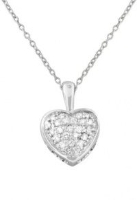 Effy Jewlery 14K White Gold Diamond Heart Pendant, .18 TCW