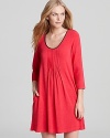 In a soft, stretchy fabric, DKNY's three-quarter sleeve sleep shirt is the epitome of at-home comfort.