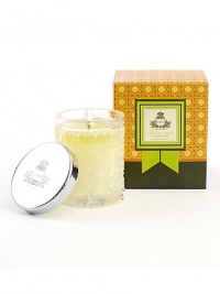 Agraria's 3.4 oz. Crystal Cane Candles are presented in an exquisite package that makes a grand impression. These beautifully luminous, fragrant, and clean burning candles are a special blend of vegetable-based premium soft waxes. Bright and brisk, Lemon Verbena evokes the fresh, clear exuberance of lemon-scented verbena leaves, enhanced with a touch of Caribbean lime and hints of rose and jasmine. Includes a decorative lid. Burn time is approximately 20-25 hours.