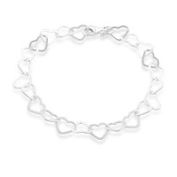 Sterling Silver Heart Link Bracelet