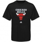 Chicago Bulls adidas Black Primary Logo T-Shirt