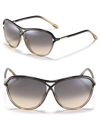 These Tom Ford aviator sunglasses are a sleek, criss-crossed update of a favorite classic style.