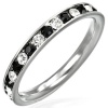 Bling Jewelry Sterling Silver Stackable Eternity Band Ring Channel Set Black CZ