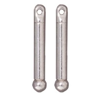 Rhodium Plated Lead-Free Pewter 3/4 Inch Add A Bead Bar Pendant 19mm (4)