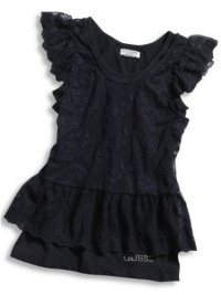 GUESS Kids Girls Little Girl Lace Top with Tank, NAVY (14)