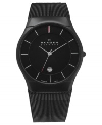 Black-on-black makes a bold statement on this Skagen Denmark watch.