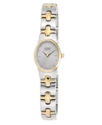 Silver and gold tones blend beautifully on this elegant dress watch by Citizen.