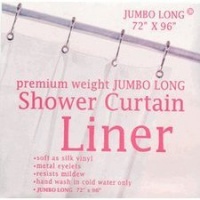 Carnation Home Fashions Jumbo Long Vinyl Shower Curtain Liner, 72-Inch by 96-Inch, Super Clear