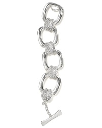 For an evening soiree or party, consider this Robert Lee Morris Soho bracelet. The oval chain link design and pave crystal accents will effortlessly dress up your ensemble.