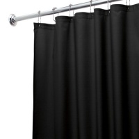 InterDesign Fabric Waterproof Shower Curtain Liner 72 by 72 inches, Black