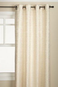 Regal Home Montclair 52-Inch by 84-Inch Grommet Textured Jacquard Window Panel, Beige