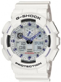 Casio GA100-7 Men's G-Shock Ana-Digi White Resin Alarm Dive Watch