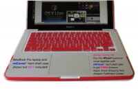 iPearl High Grade Silicone Keyboard Skin Cover for MacBook / Pro / Air in Retail Packaging - RED