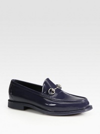 Rubber rain shoe with silver bit detail.Rubber sole embossed with Gucci scriptMade in Italy