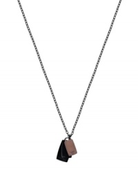 Toss this simple necklace from Emporio Armani over any gear for an everyday accent. In silvertone stainless steel. Approximate length: 19 inches.