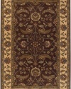 Surya Caesar Forest Chocolate Leaves Scrolls Traditional 8' x 10' Oval Rug (CAE-1003)