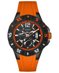 Sport some bold color this season with this masculine athletic watch from GUESS.