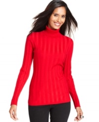 Style&co.'s turtleneck features a contoured fit and flattering ribbed details.