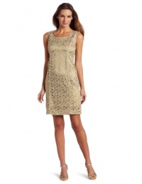 Jones New York Women's Scroll Lace Sleeveless Sheath Dress