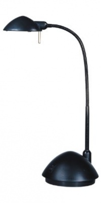 Park Madison Lighting PMD-3501-31 20-1/2-Inch Tall Halogen Desk Lamp with Fully Adjustable Gooseneck Column and Euro Style Rocker Switch, Black Finish