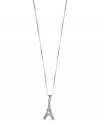 Parisian flair, by Anne Klein. This sweet pendant necklace from Anne Klein flaunts international appeal with an Eiffel Tower charm embellished with pave accents. Crafted in silver tone mixed metal. Approximate length: 16 inches + 2-inch extender. Approximate drop: 3/4 inch.